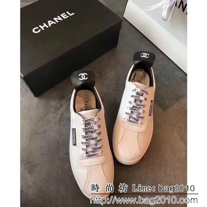 CHANEL香奈兒 2018秋冬新版 休閒系列 雙C字母白色女休閒鞋 QZS2652